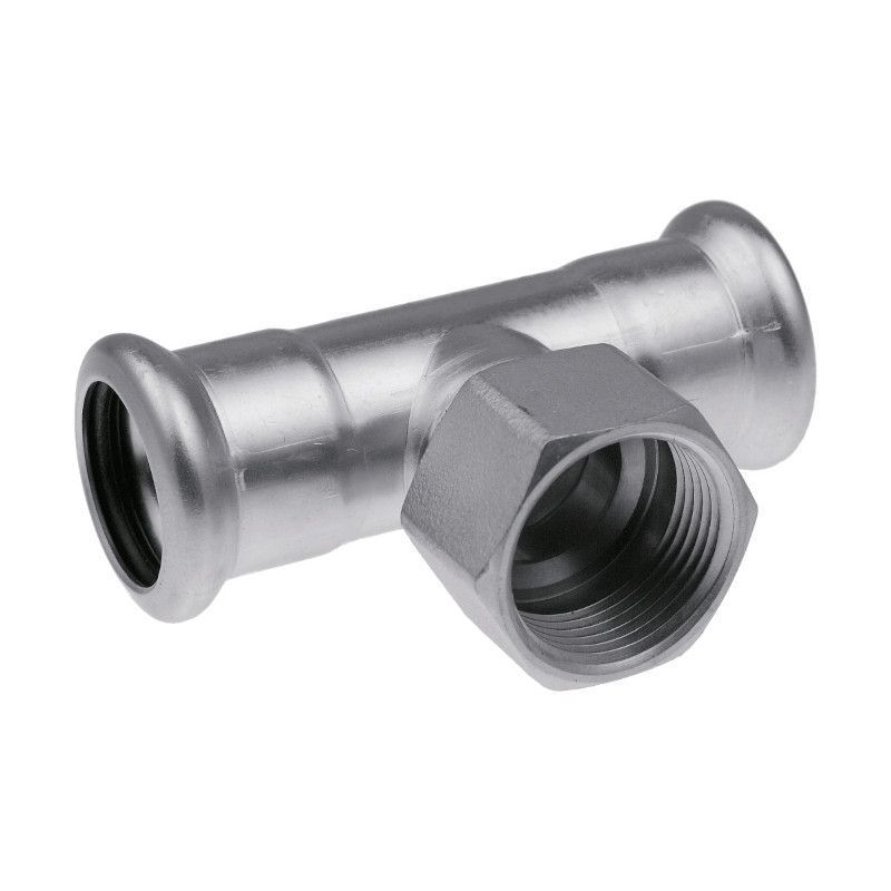 Тройник Inox press 15х1/2"х15 нерж. KAN-Therm