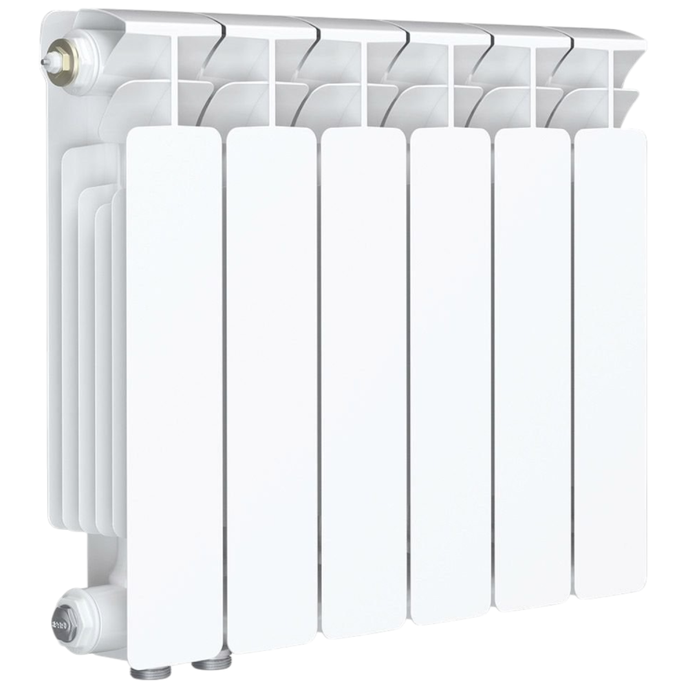 РРадиатор биметаллический Monolit Ventil 500/100 мм 6 секции (MVL) нижнее слева подключение Rifar (Распродажа)