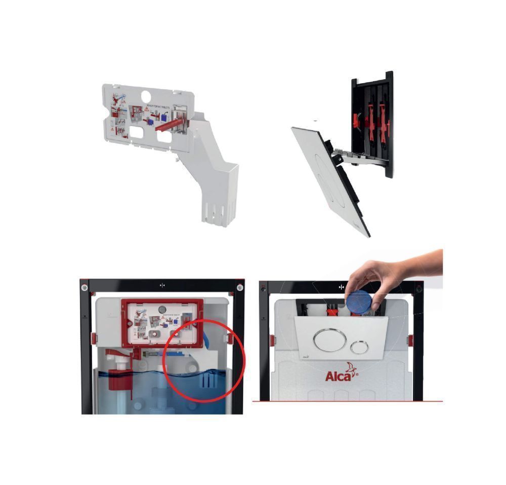 Набор инсталляции для унитаза 4 в 1 c кнопкой M670  белая Alcaplast