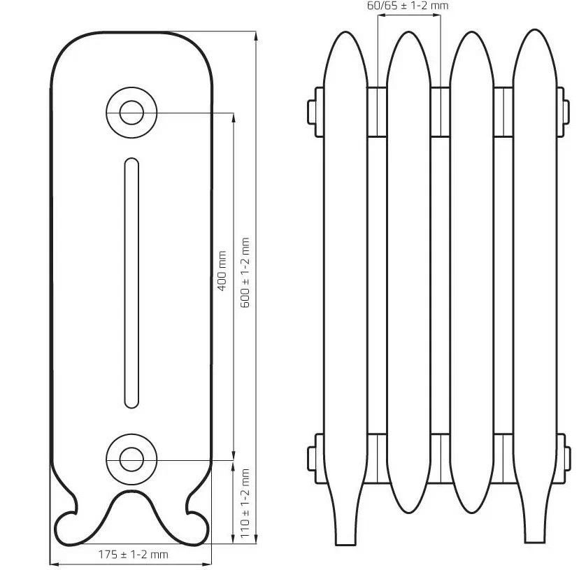 Радиатор чугунный Радимакс YORK 400 (цена за секцию)  