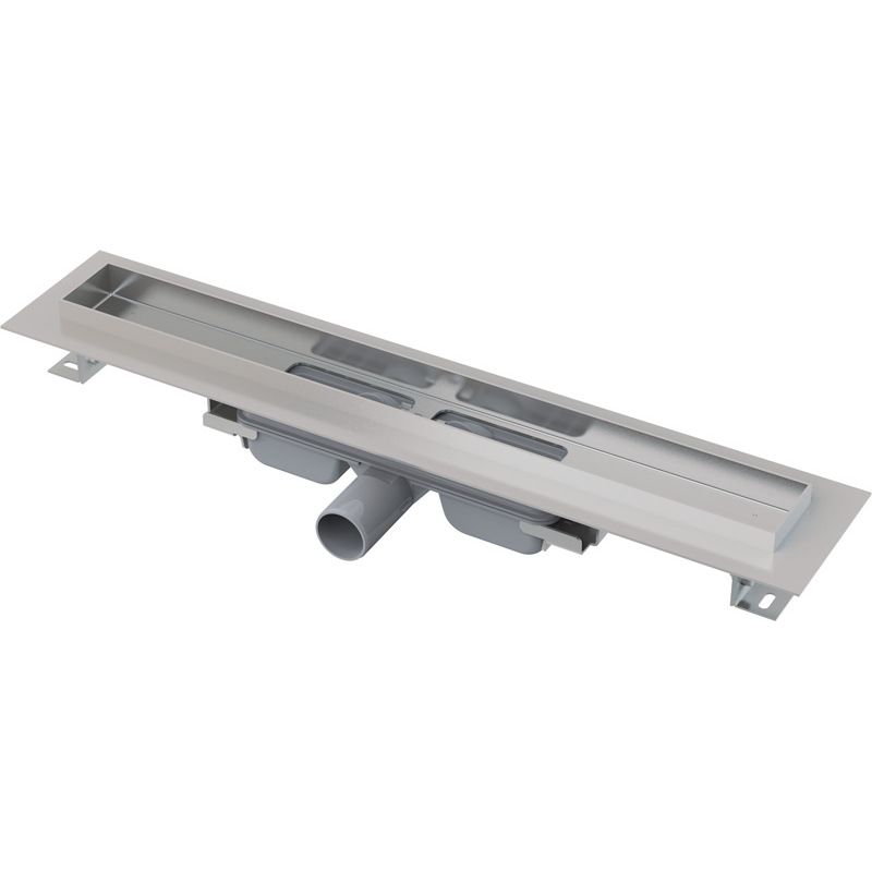 Водоотводящий желоб с порогами для цельной решетки   из нерж. 850 мм ALCA PLAST