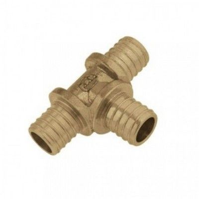 Тройник 32*4,4/14*2/32*4,4 латунь Push KAN-therm