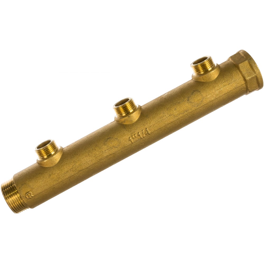 Коллектор латунный нерегулируемый 1" ВН с 3 отв  3/4 НР (межосев. 100 мм) FAR