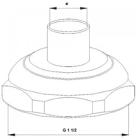 Соединение трубное для пайки G 11/2"х22 GRUNDFOS