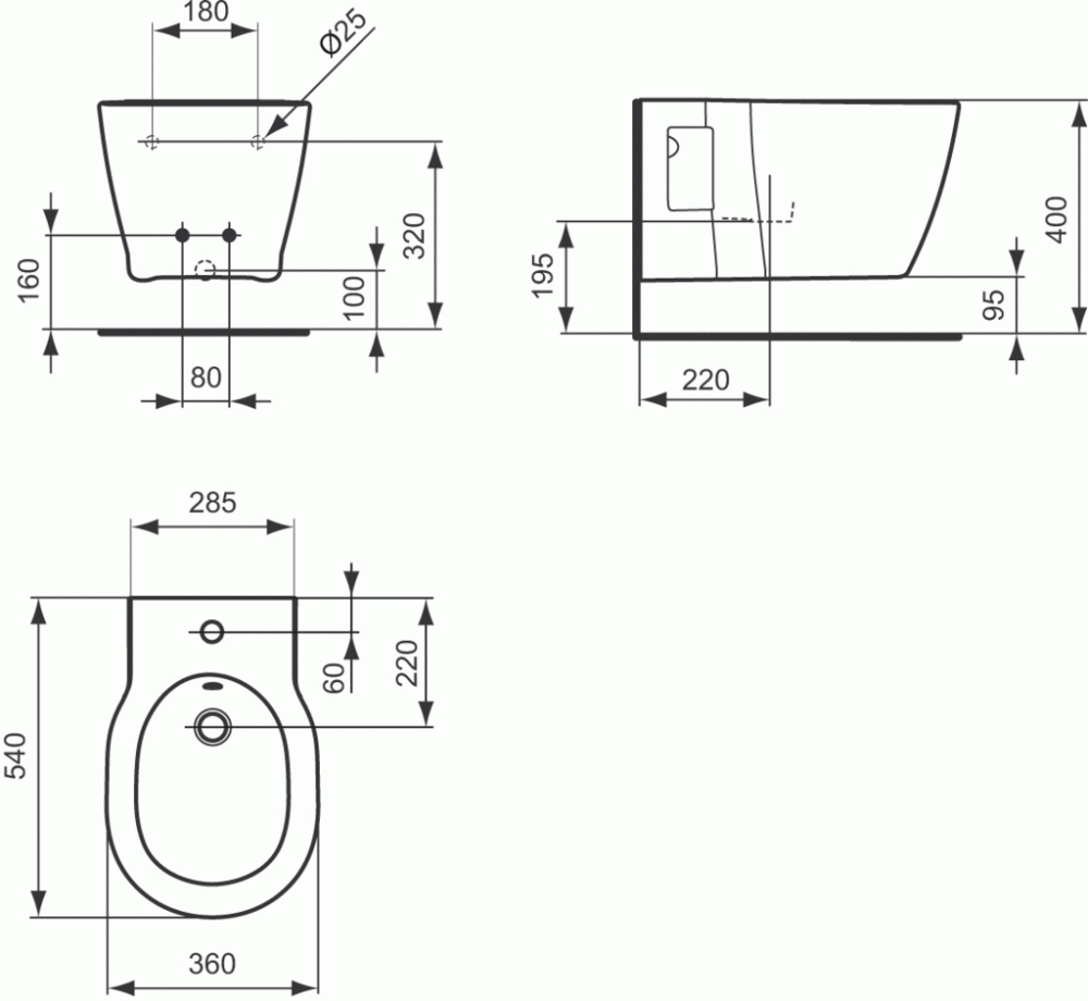 Биде подвесное Connect IDEAL STANDARD