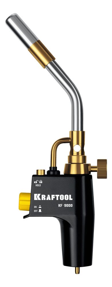 Горелка газовая KF-9000 с пьезоподжигом, турбо нагрев + 30% 2000°С, Blue Fire Kraftool