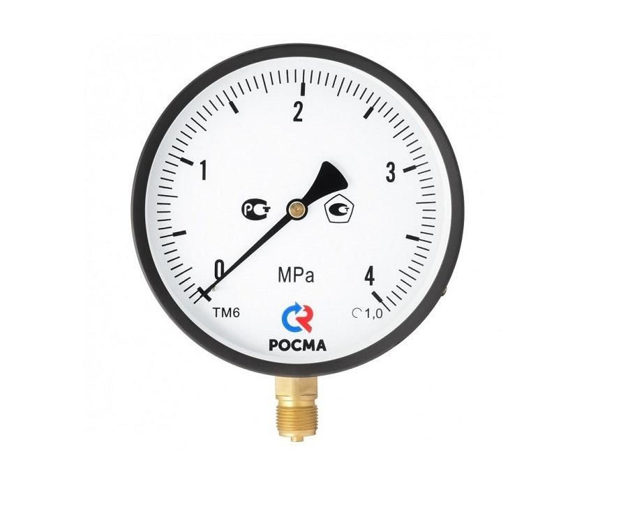 Манометр ТМ-510Т.00 (0..1,6 МПа), G1/2", 100мм, кл.т. 1,5, 150С, аксиальный