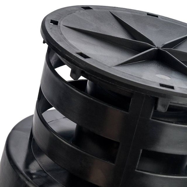 Элемент дымохода конденсац. вертик. замык. уч-ок с оголовком DN60/100 м/п STOUT (пластик)