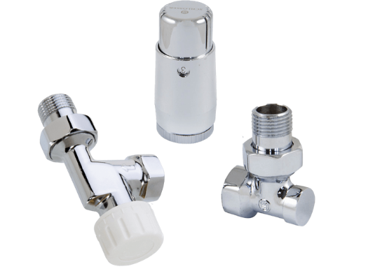 Комплект аксиальный ХРОМ DN15 GZ1/2 x GW1/2 с головкой MINI M30x1,5 Schlosser