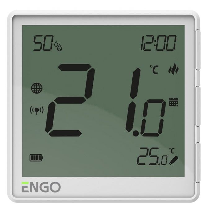 Терморегулятор беспроводной, белый, с модулем Zigbee, с аккумулятором, ENGO