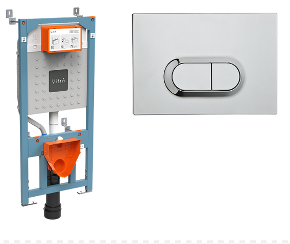 Комплект Инсталляция V12+ кнопка Loop (хром глянец), Vitra