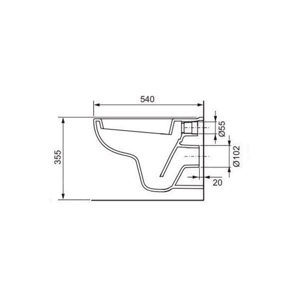 Комплект унитаза подвесного с крышкой TECE V04 (9700004+9700602)