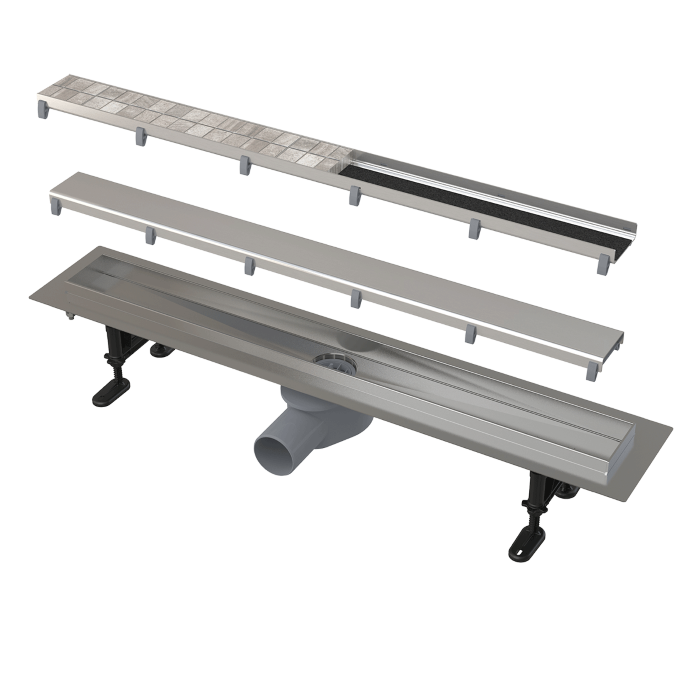 Водоотводящий желоб с двухсторонней решеткой DOUBLE 950 мм нерж. ALCA PLAST