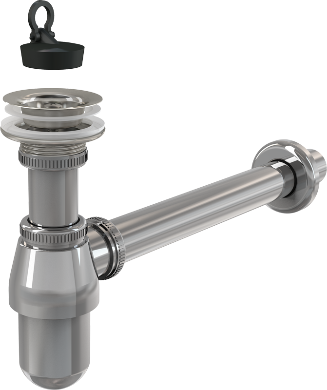 Сифон для умывальника с выпуском 11/4 DN 32 ХРОМ ALCA PLAST