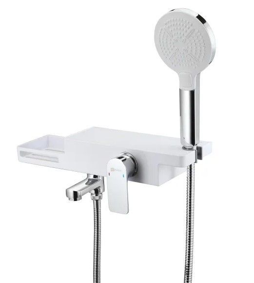 Смеситель для ванны UNIBOX (с лейкой и шлангом) белый/хром LEMARK