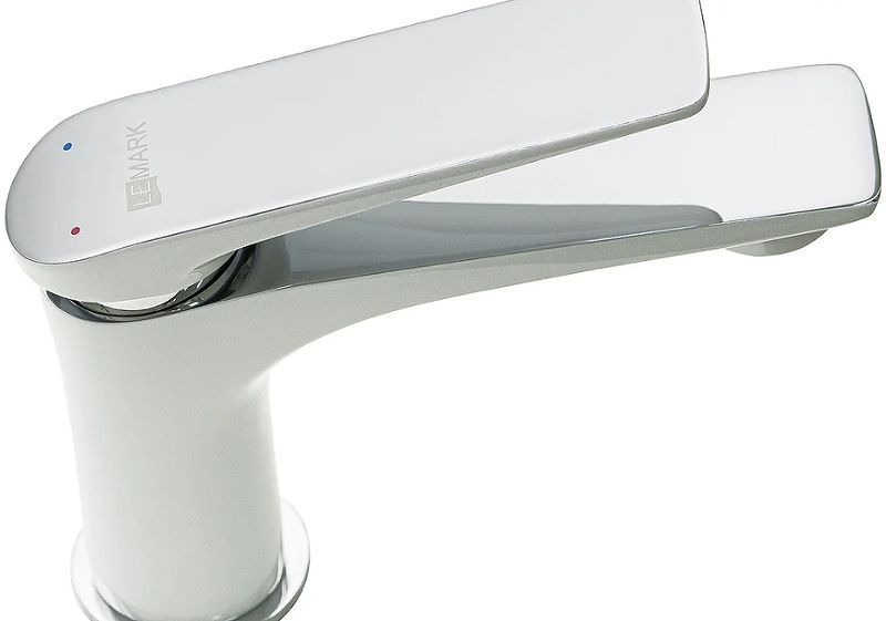 Смеситель для умывальника ALLEGRO, монолитный, хром/белый, LEMARK