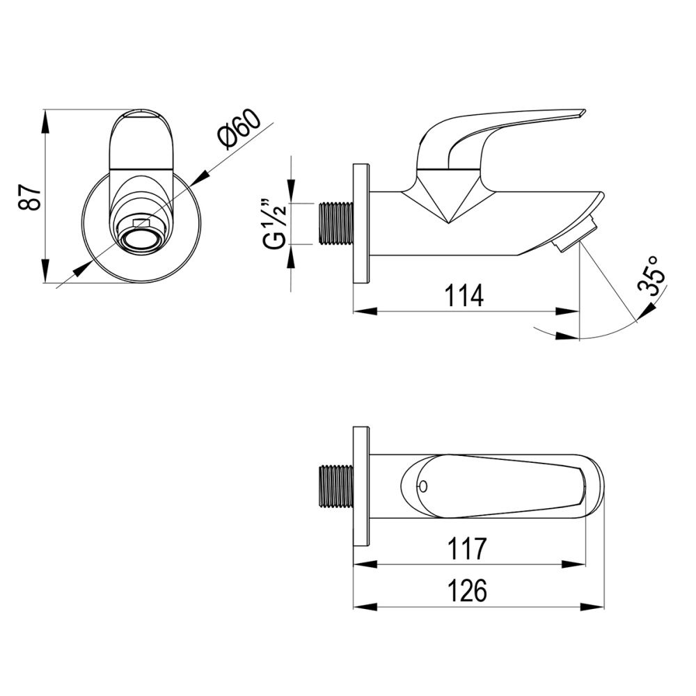 Кран для бани PROJECT 1/2" черный Lemark