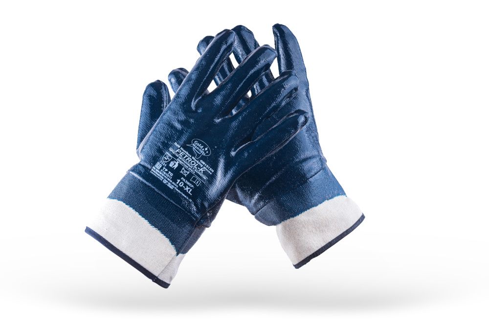 Перчатки нитриловые с манжетом-защитная крага, р.10 (XL) GM1012N-10 Petrol-K 