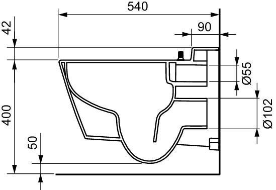 Комплект подвесного унитаза с крышкой TECEone, с гигиеническим душем TECE (9700200+9700600)