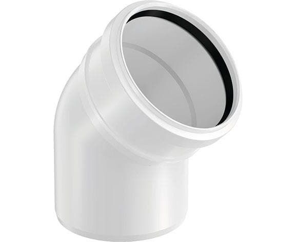 Отвод однорастр 110*45 гр. Uponor Decibel