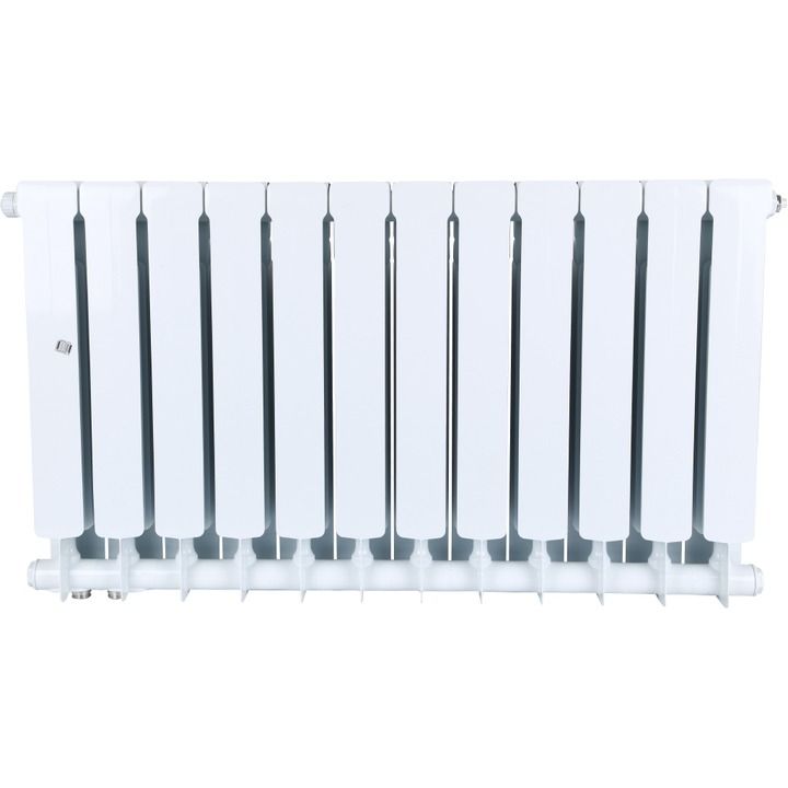 Радиатор биметаллический секционный  Space 500/90 мм 12 секций белый нижнее правое подключение STOUT