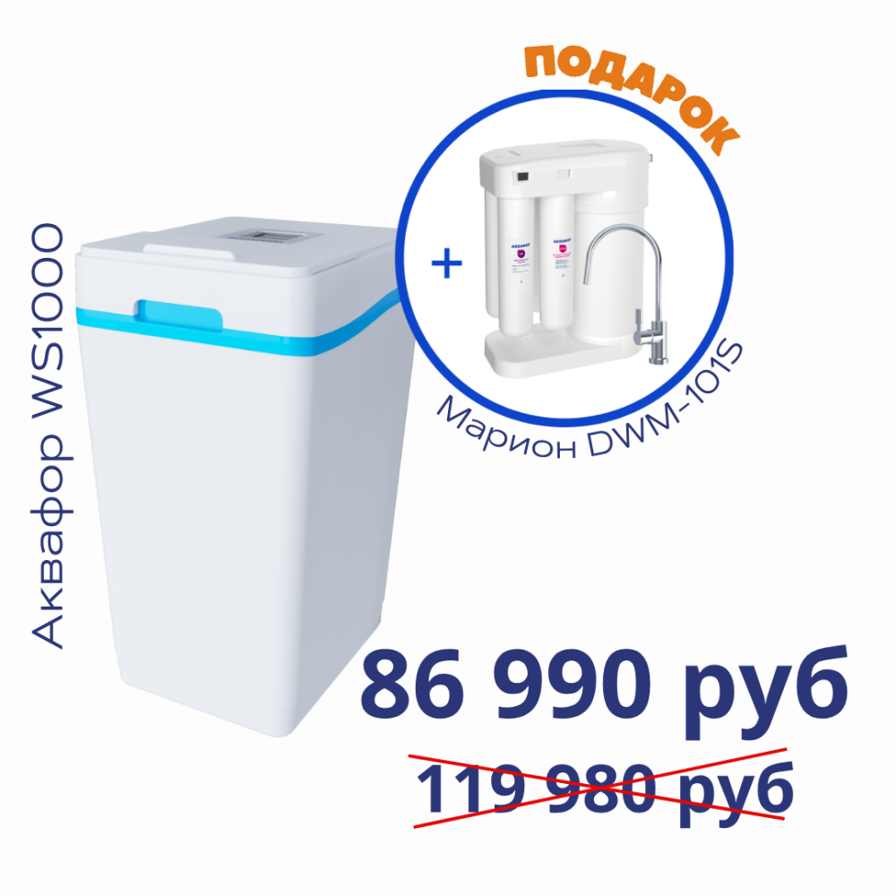 Умягчитель АКВАФОР WS1000+Автомат питьевой воды Аквафор Морион DWM-101S