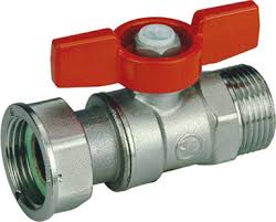 Кран шаровый для счетчиков ВР c накидной гайкой, ручка-бабочка, Ду 3/4 Giacomini