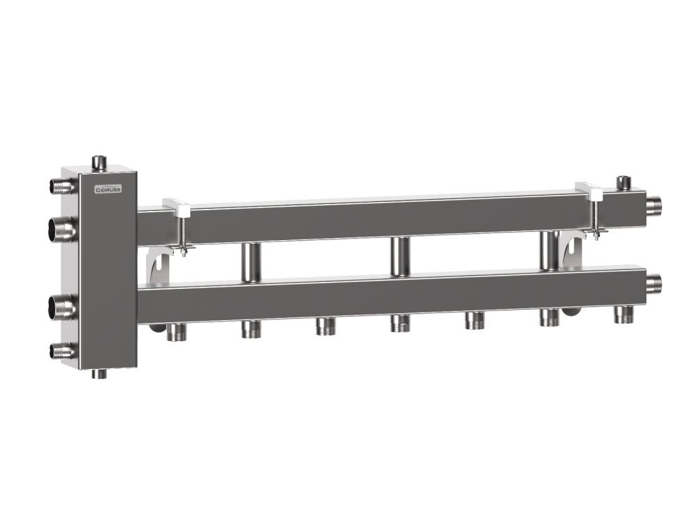 Балансировочный коллектор BMSS-100-4D + монтажный комплект K.BM-100 GIDRUSS