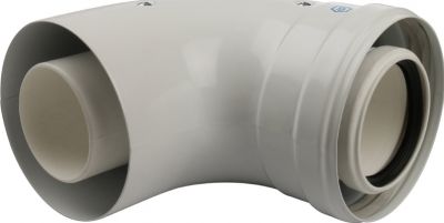 Угол конденсац. 90° DN60/100 м/п с инспекционным окном PP-FE STOUT