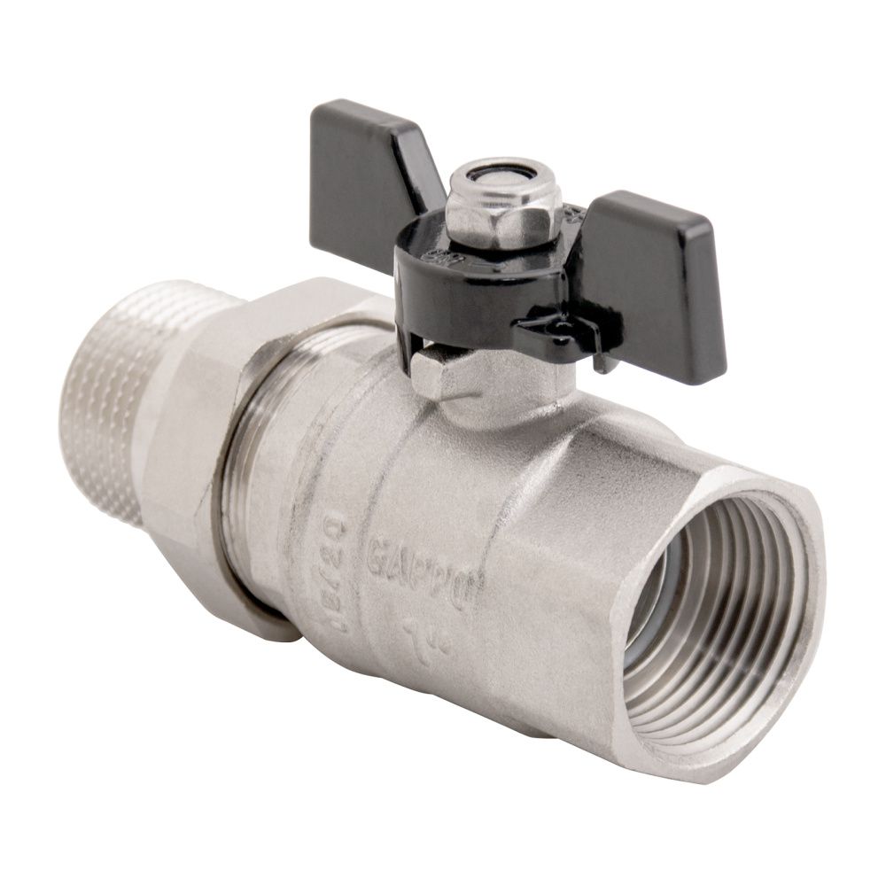 Кран со сгоном НВ 3/4" бабочка Gappo