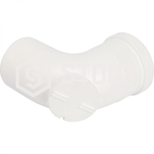 Угол конденсац. 87° DN80 м/п PP-FE STOUT с ревизией (пластик)