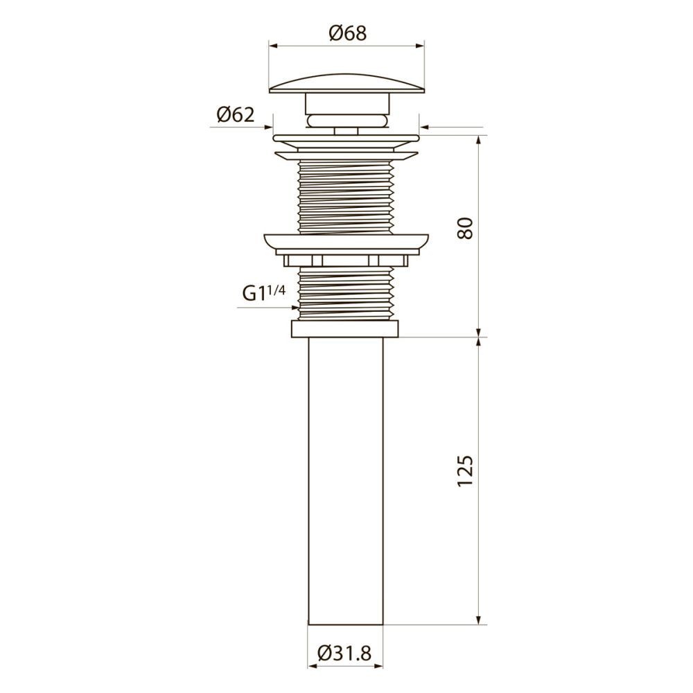 Выпуск без перелива (d=1 1/4) CLICK/CLACK Белый глянцевый POINT