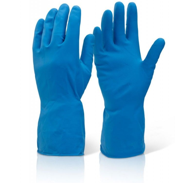 Перчатки хозяйственные латексные универсальные Gloves L синие