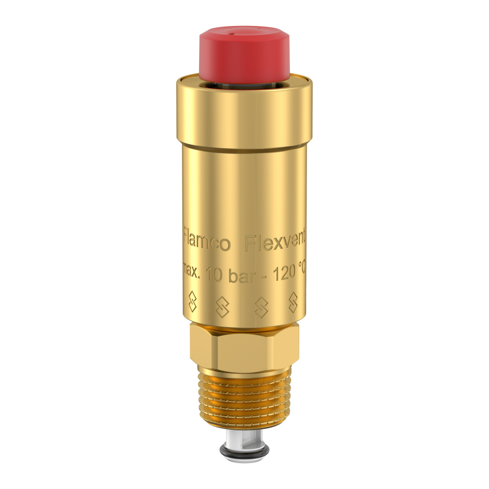 Воздухоотводчик поплавковый Flexvent 1/2" (внешняя резьба с откл. клапаном, латунь) Тм=120, Рм=10