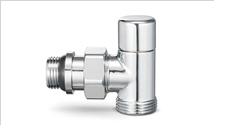 Клапан радиаторный запорный 1/2x3/4 Ek угловой хром Varmega