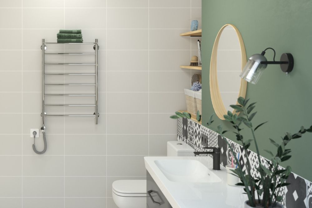 Полотенцесушитель электрический №20 ТП, 800х500 (Полка + 7) П16 Стилье