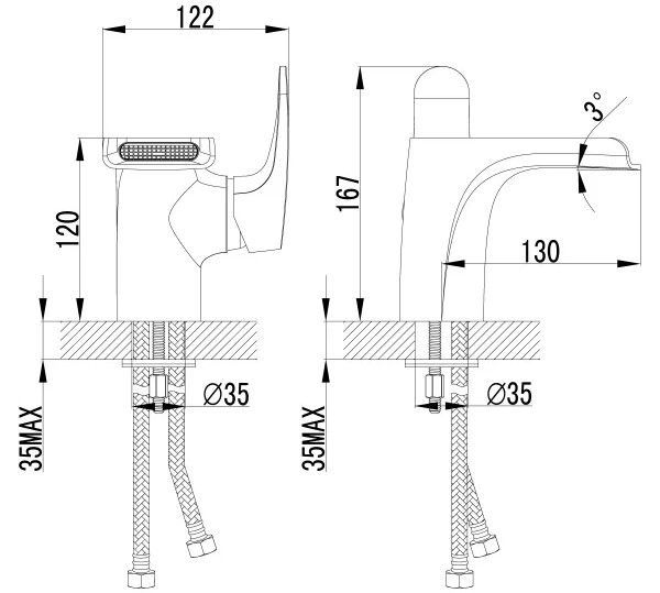 Смеситель для умывальника Shift каскадный, хром, LEMARK