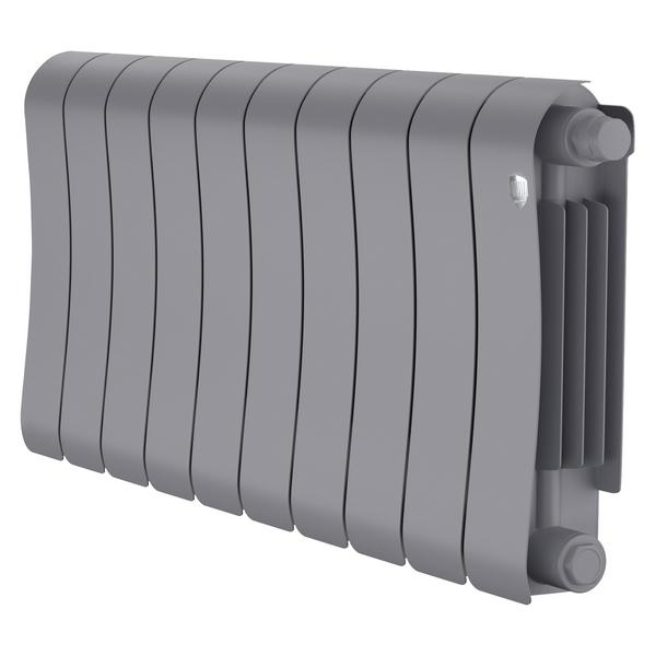 Радиатор биметал. Infinity Silver Satin 300/87 10 секции VR80 (нижнее правое) серый Royal Thermo