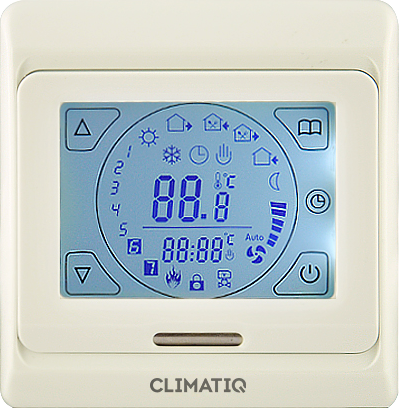 Терморегулятор CLIMATIQ ST програмируемый, сенсорный. слоновая кость