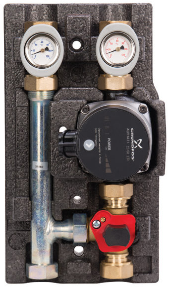 Насосно-смесительный модуль ECO MK 55 кВт DN 20 3/4", с насосом Grundfos UPS 15-65