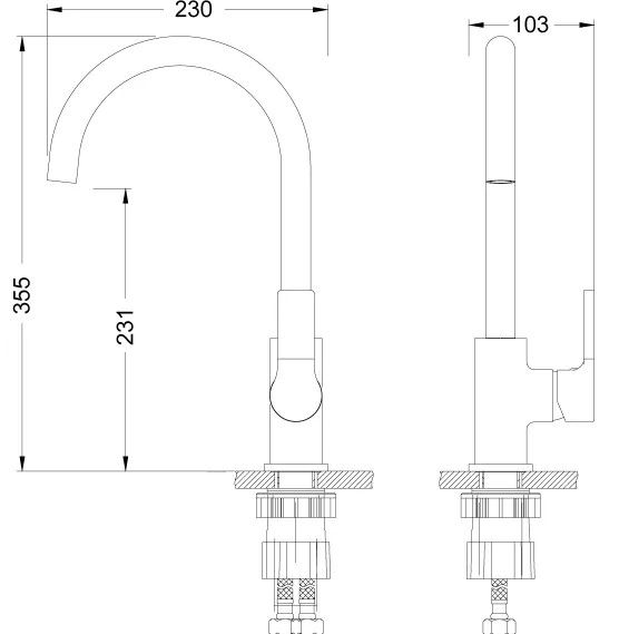 Смеситель для кухни AURA, с поворотным изливом, хром, LEMARK