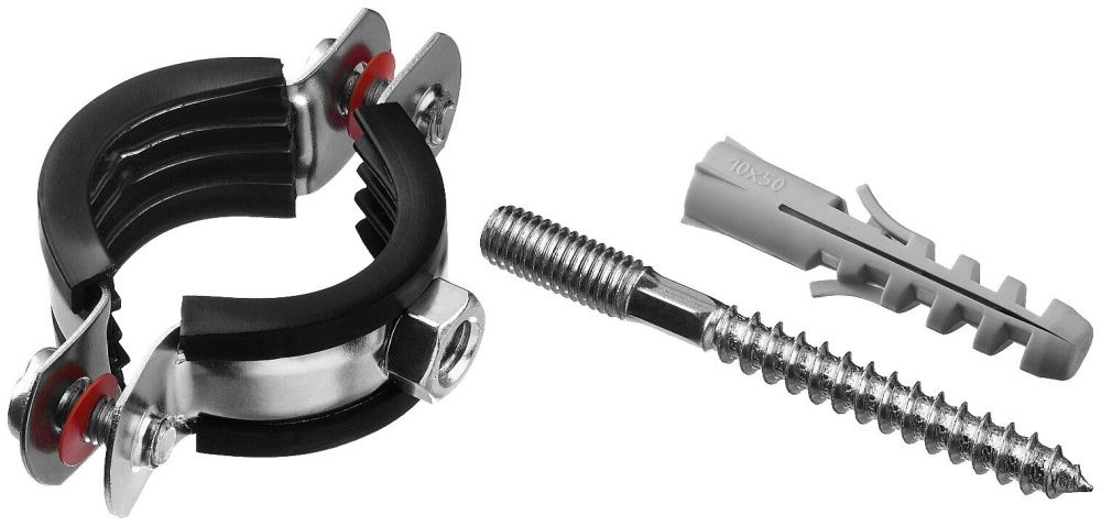 Хомут в комплекте   1" (32-37) М8 сантехнический (2шт) Хомут в комплекте   1" (32-37) М8 сантехнический (2шт)