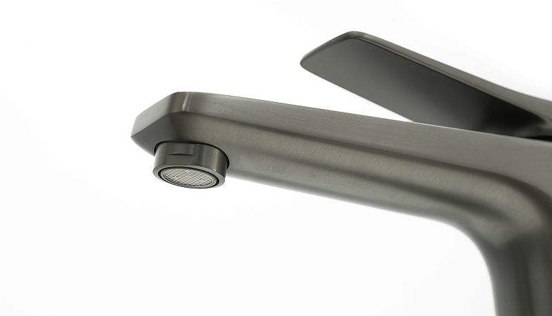 Смеситель для умывальника Bronx, высокий, монолитный, графит, с выпуском LEMARK