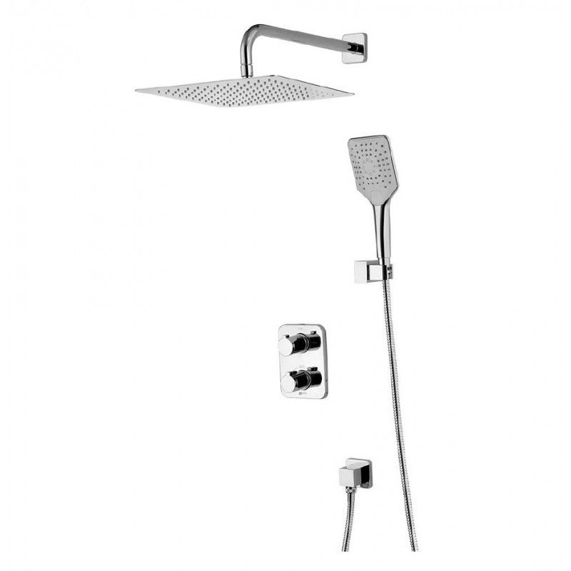 Система встраиваемая для душа YETI (квадратная) термостатическая хром LEMARK