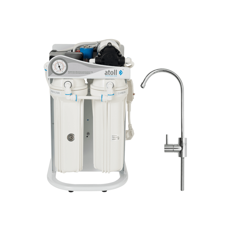 Коммерческая система обратного осмоса atoll A-4400p STD (без бака), 4 ступени очистки, с насосом повышения давления, 1440 л/сутки