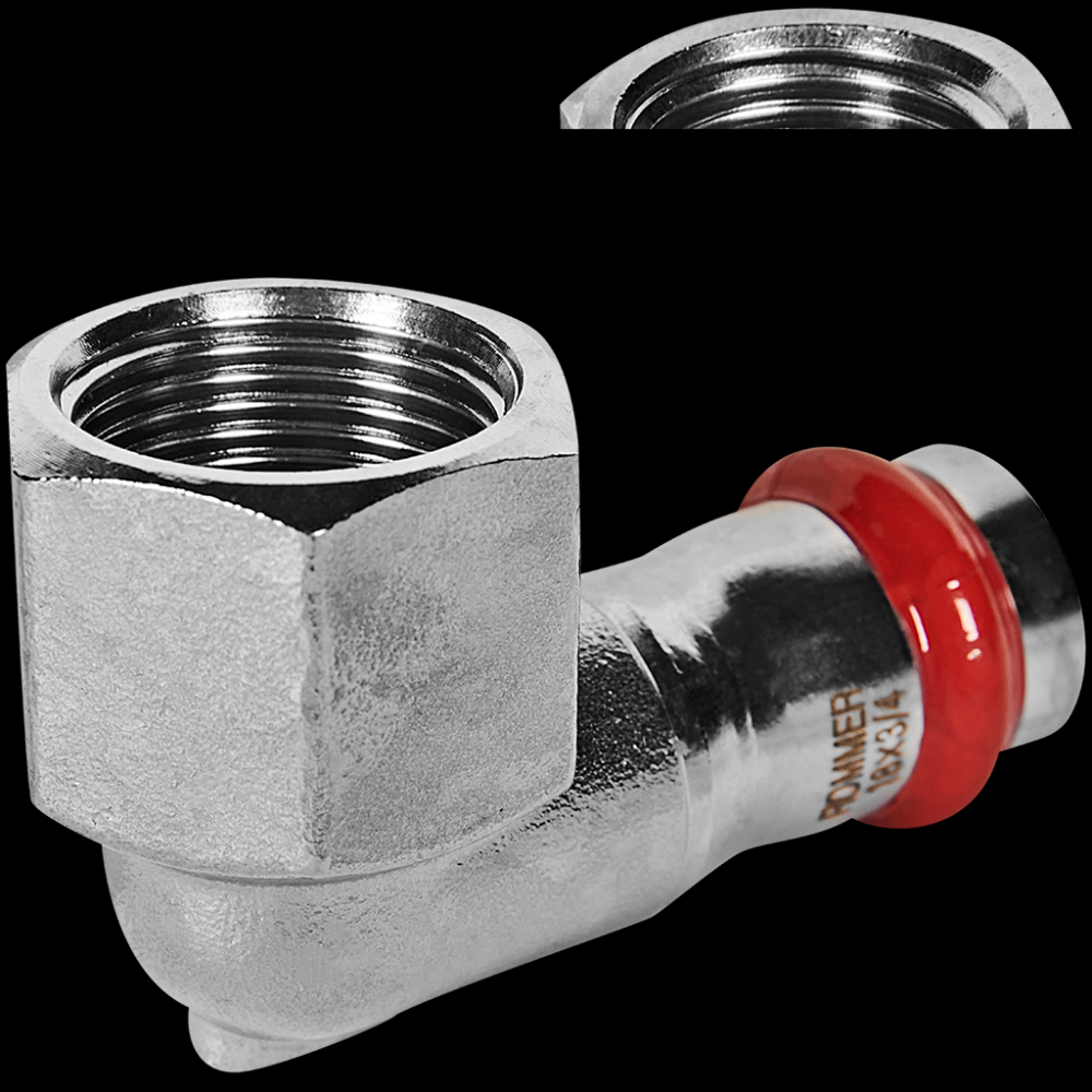 Отвод 18х3/4 ВР нерж. Rommer