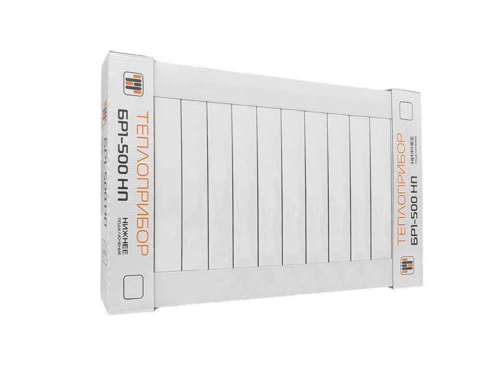 Радиатор биметаллический 500/90 мм12 секций нижнее подключение справа Теплоприбор