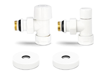 Комплект радиаторных клапанов 1/2х3/4Ek угловой белый Varmega