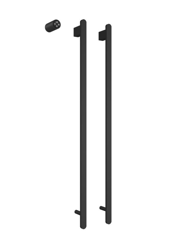 Полотенцесушитель электрический (встраиваемый) 1000*456 с терморегулятором, цвет Черный матовый, AQM