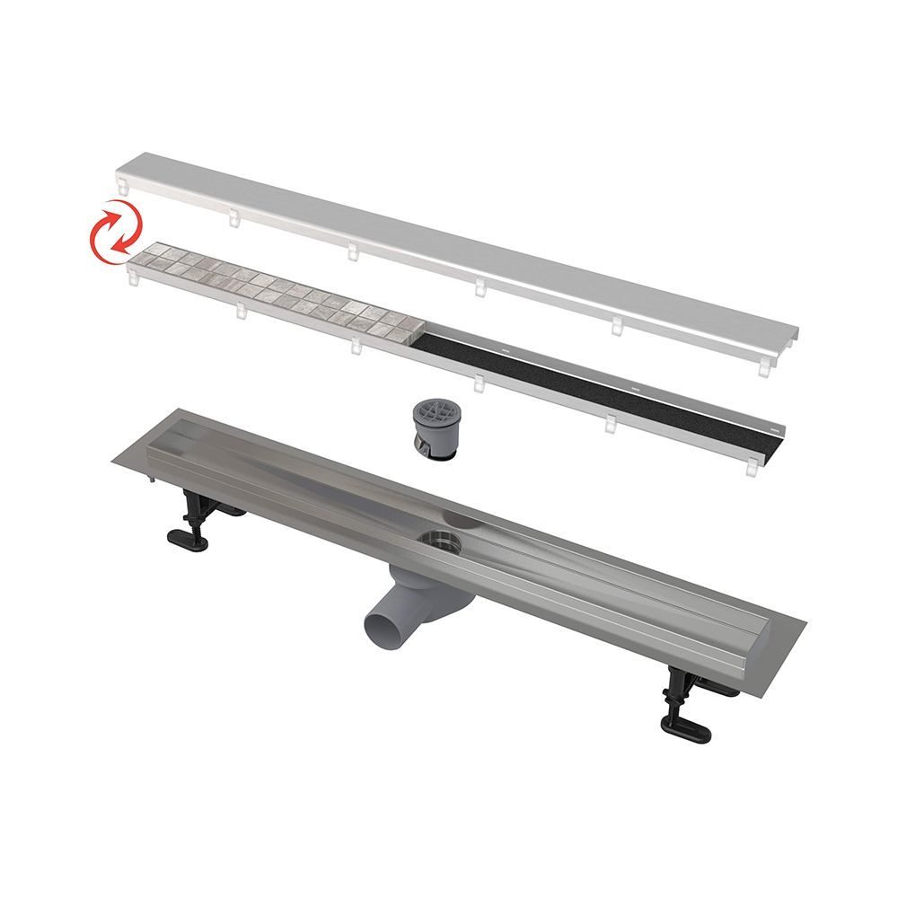 Водоотводящий желоб с двухсторонней решеткой DOUBLE 850 мм нерж. ALCA PLAST